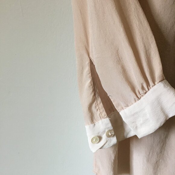 Babaton 100% Silk Two Tone Tie Neck Blouse - Picture 9 of 15